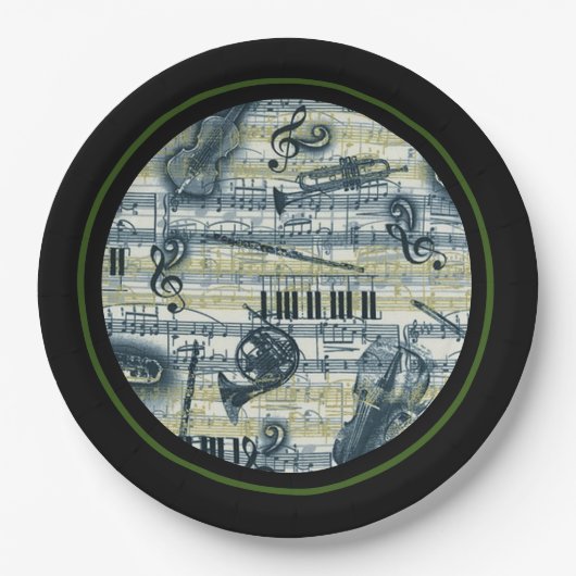  muziekblad papieren bordje (Voorkant)