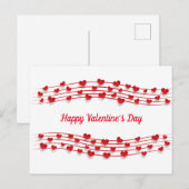 Muziekblad Red Hearts Valentijnsdag Briefkaart (Voorkant / Achterkant)