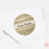  muziekblad ronde sticker (Envelop)