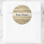  muziekblad ronde sticker (Tas)