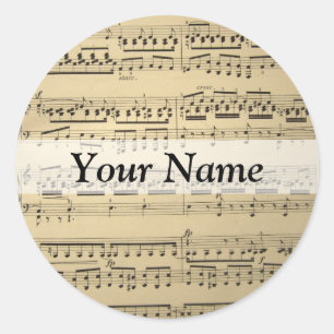 muziekblad ronde sticker