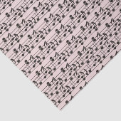 Muziekblad roze en zwart tissuepapier (Detail)