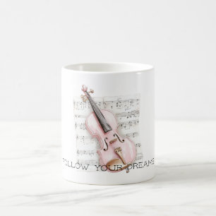 Muziekblad Roze Viool Koffiemok