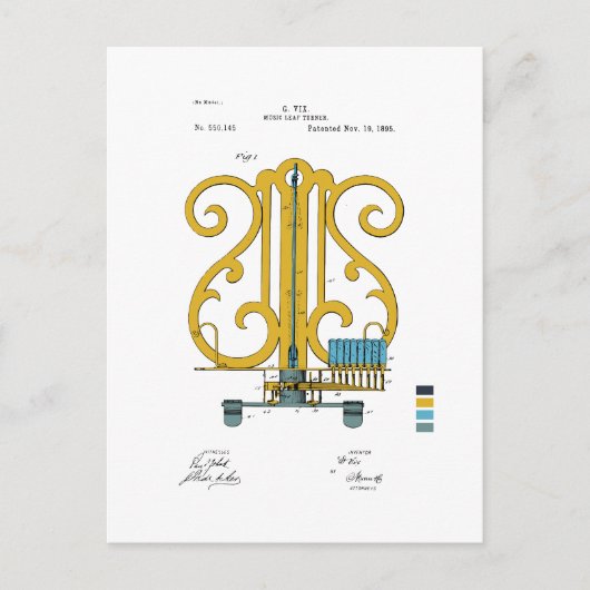 Muziekblad Turner - G. Vix Patent - Gekleurd Briefkaart (Voorkant)