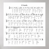 Muziekblad van Canada's National Anthem O' Canada Poster (Voorkant)