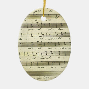 muziekbladen, Antiek muziekserie 1810 Keramisch Ornament