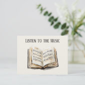 Muziekbladen Zwart Boek Briefkaart (Staand voorkant)