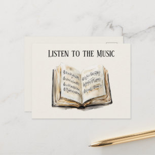 Muziekbladen Zwart Boek Briefkaart