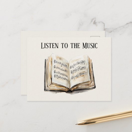 Muziekbladen Zwart Boek Briefkaart (Voorkant / Achterkant in situ)