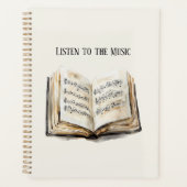 Muziekbladen Zwart Boek Planner (Voorkant)