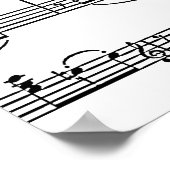 muziekbladen zwart en wit poster (Hoek)