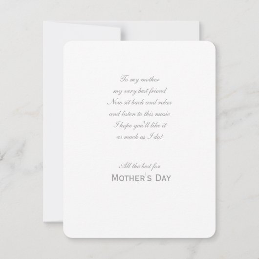 Muziekbloemen en een viool feestdagenkaart (Achterkant)