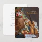 Muziekbloemen en een viool feestdagenkaart (Voorkant / Achterkant)