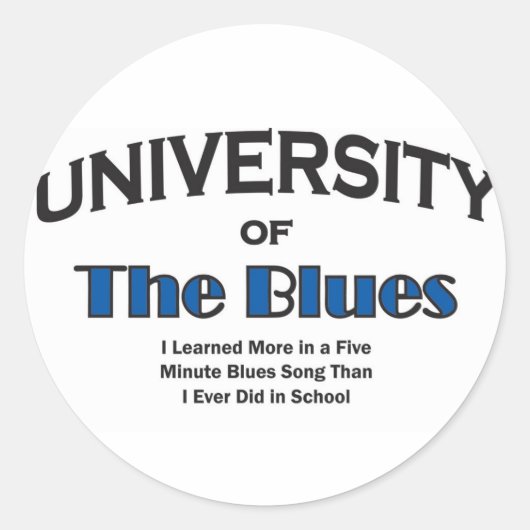 muziekblues ronde sticker (Voorkant)