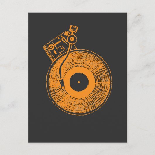 Muziekcadeau voor Vinyl Record Player Platenspeler Briefkaart (Voorkant)