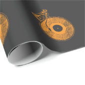 Muziekcadeau voor Vinyl Record Player Platenspeler Cadeaupapier (Rol Hoek)
