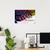 Muziekcadeautjes voor piano-studenten - Muziek Poster (Thuiskantoor)
