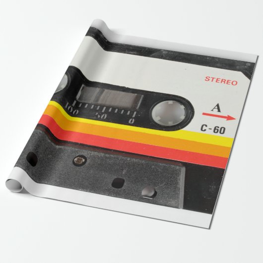 Muziekcassette Cadeaupapier (Uitgerold)
