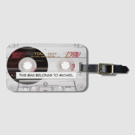 muziekcassette Mix Tape Retro Old School Bagagelabel (Voorkant (horizontaal))