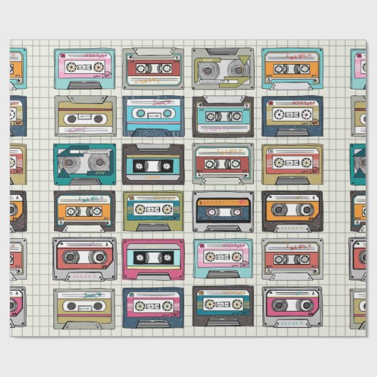 muziekcassetteontwerp cadeaupapier (Vlak)