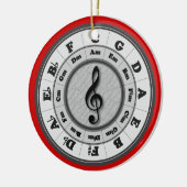 Muziekcirkel met vijf randapparaten keramisch ornament (Links)