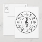 Muziekcirkel van vijf briefkaart (Voorkant / Achterkant)