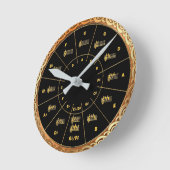 Muziekcirkel van vijf in Gold en Black Ronde Klok (Hoek)