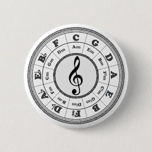 Muziekcirkel van vijf ronde button 5,7 cm