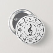 Muziekcirkel van vijf ronde button 5,7 cm (Voorkant /achterkant)