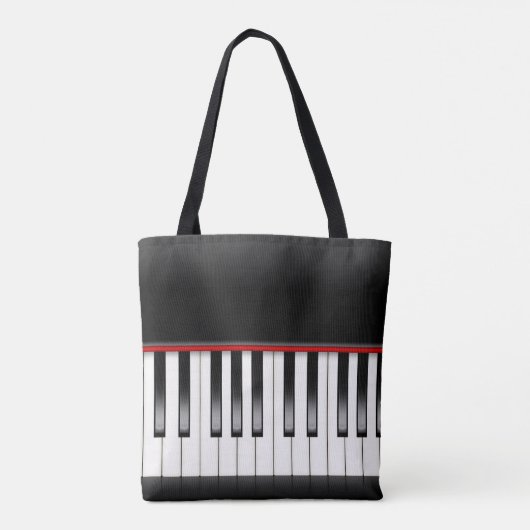 Muziekcitaat op piantoetsenbord tote bag (Achterkant)