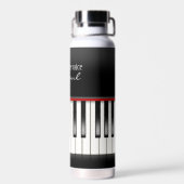 Muziekcitaat op piantoetsenbord waterfles (Achterkant)