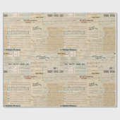  muziekcollage cadeaupapier (Vlak)