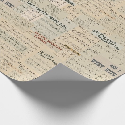  muziekcollage cadeaupapier (Hoek)