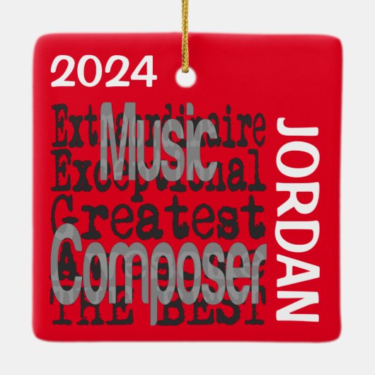 Muziekcomponist Buitengewoon CUSTOM Keramisch Ornament (Achterkant)