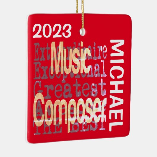 Muziekcomponist Buitengewoon CUSTOM Keramisch Ornament (Rechts)