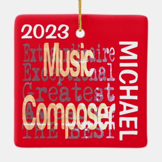 Muziekcomponist Buitengewoon CUSTOM Keramisch Ornament (Achterkant)