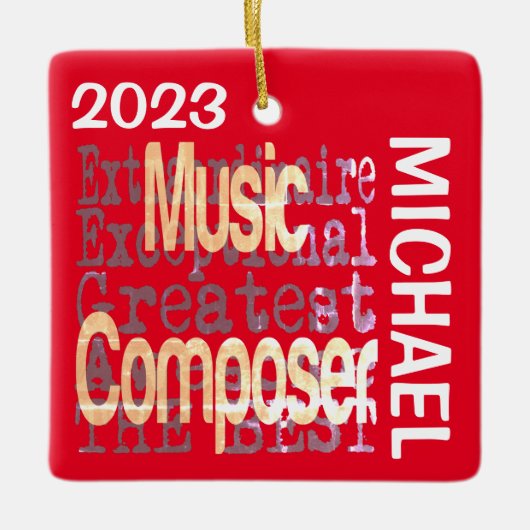 Muziekcomponist Buitengewoon CUSTOM Keramisch Ornament (Voorkant)