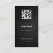 Muziekcomponist - Elegant Black QR-code Visitekaartje (Voorkant)