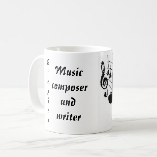 Muziekcomponist en schrijver koffiemok (Voorkant links)