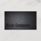 Muziekcomponist Minimalistisch Typografie Black Visitekaartje (Voorkant)