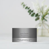 Muziekcomponist Modern Silver Metallic Visitekaartje (Staand voorkant)