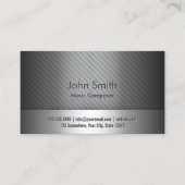 Muziekcomponist Modern Silver Metallic Visitekaartje (Voorkant)