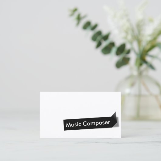 Muziekcomponist modern zwart label (Staand voorkant)
