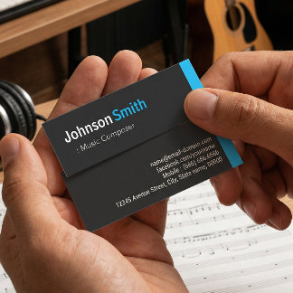 Muziekcomponist - Personal Aqua Blue Mini Visitekaartje