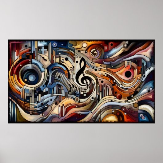 Muziekcompositie - lyrisch abstract stuk 01 poster (Voorkant)