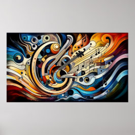 Muziekcompositie - lyrisch abstract stuk 02 poster
