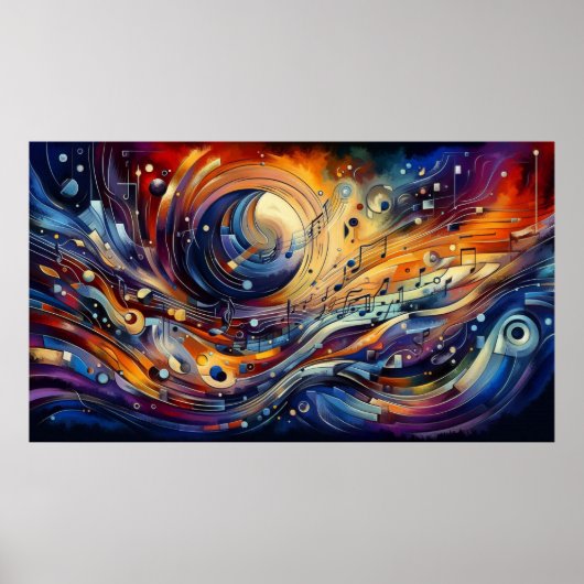 Muziekcompositie - lyrisch abstract stuk 05 poster (Voorkant)