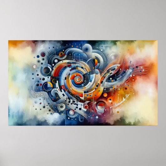 Muziekcompositie - lyrisch abstract stuk 06 poster (Voorkant)