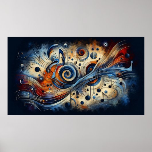 Muziekcompositie - lyrisch abstract stuk 07 poster (Voorkant)