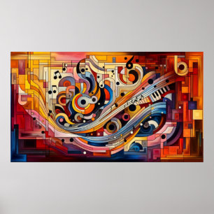 Muziekcompositie - lyrisch abstract stuk 08 poster